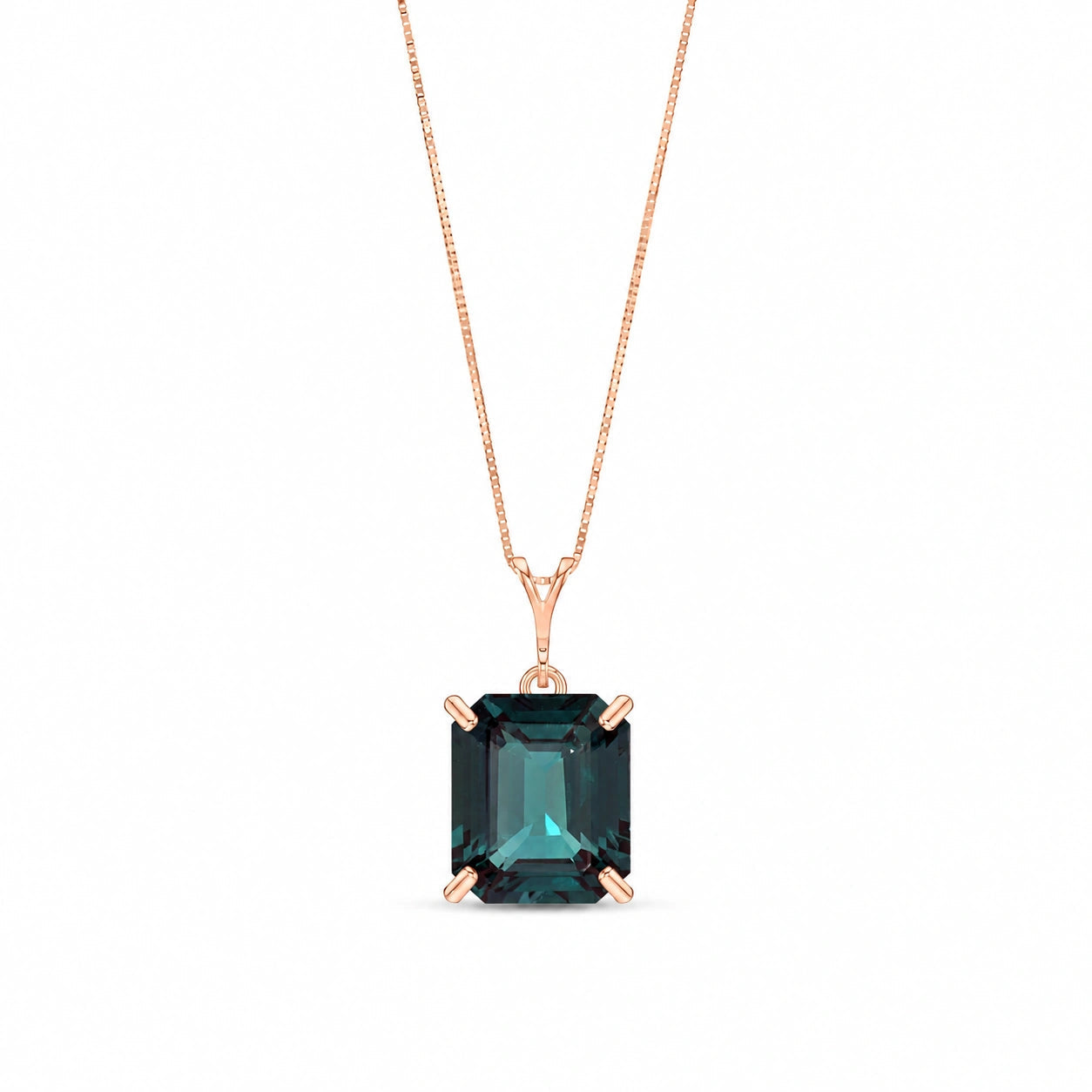 Rose Gold Belle Necklace Sapphire 10K — Isaura