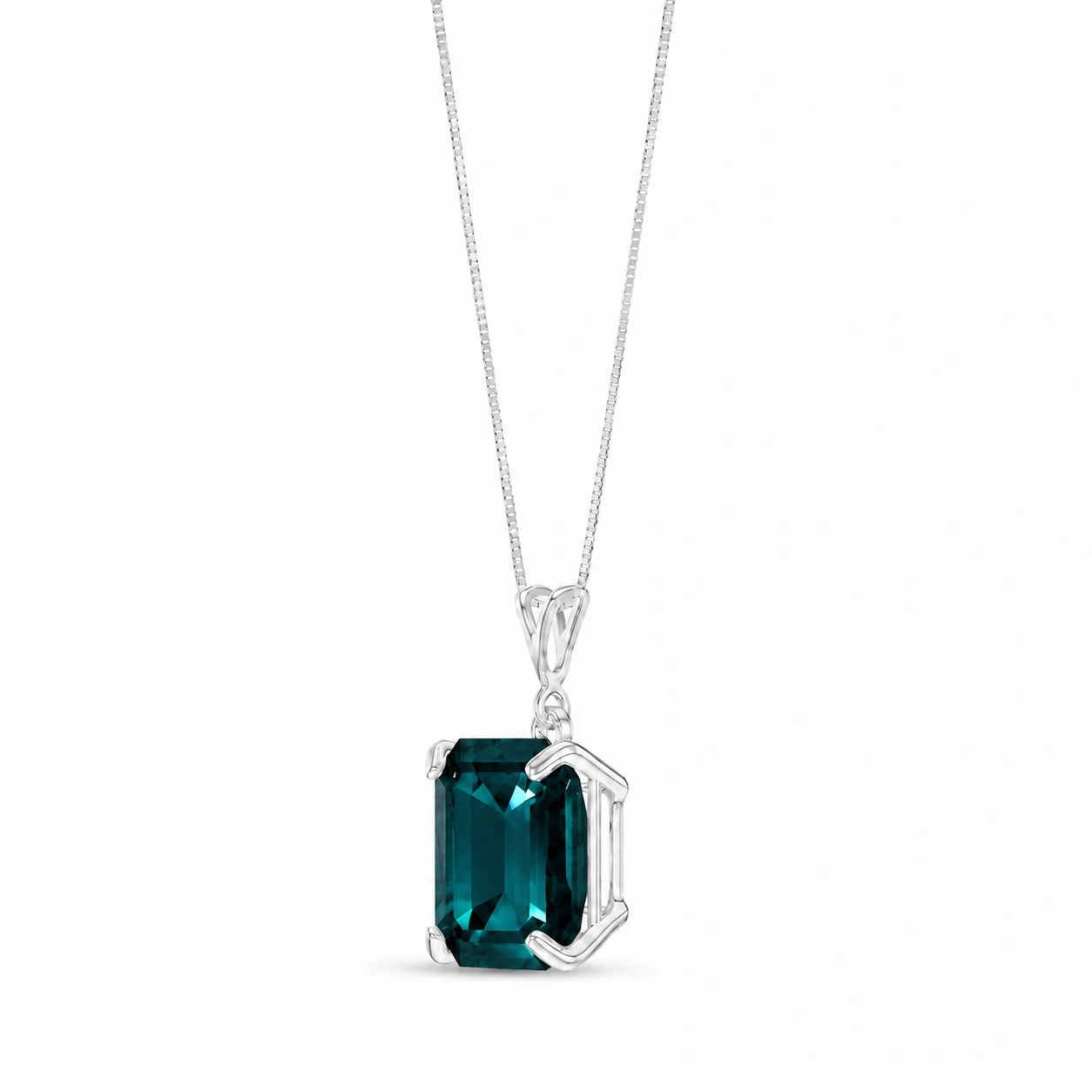 White Gold Belle Necklace Sapphire 10K — Isaura