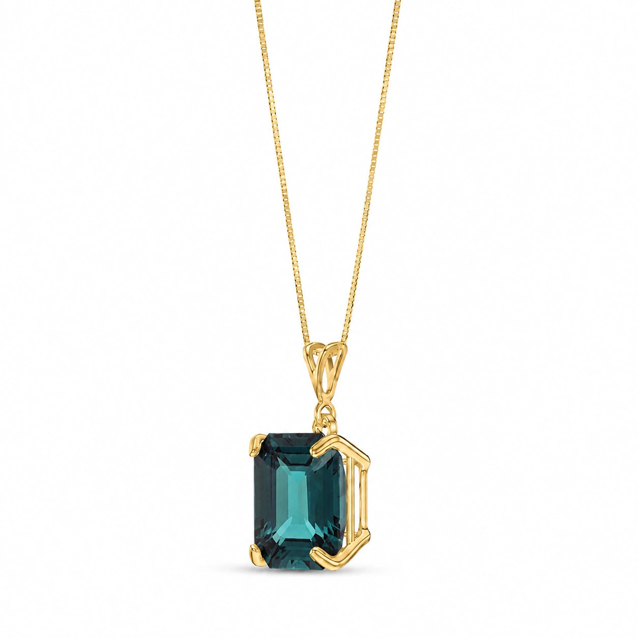 Yellow Gold Belle Necklace Sapphire 10K — Isaura