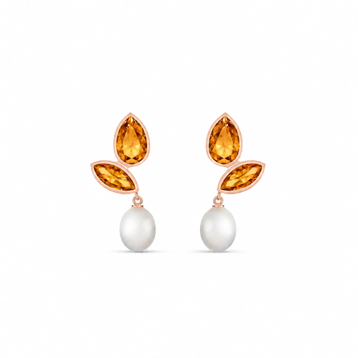 Rose Gold Citrine & Pearl — Isodora