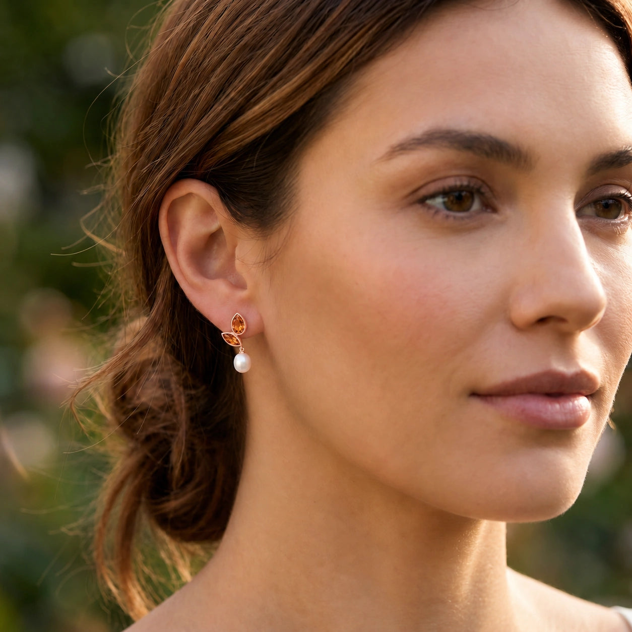 Rose Gold Citrine & Pearl — Isodora