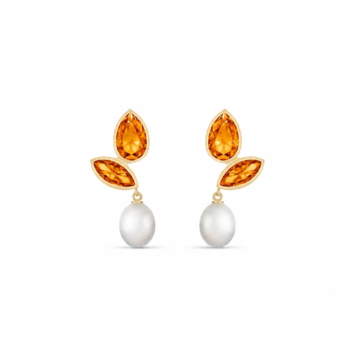 Yellow Gold Citrine & Pearl — Isodora
