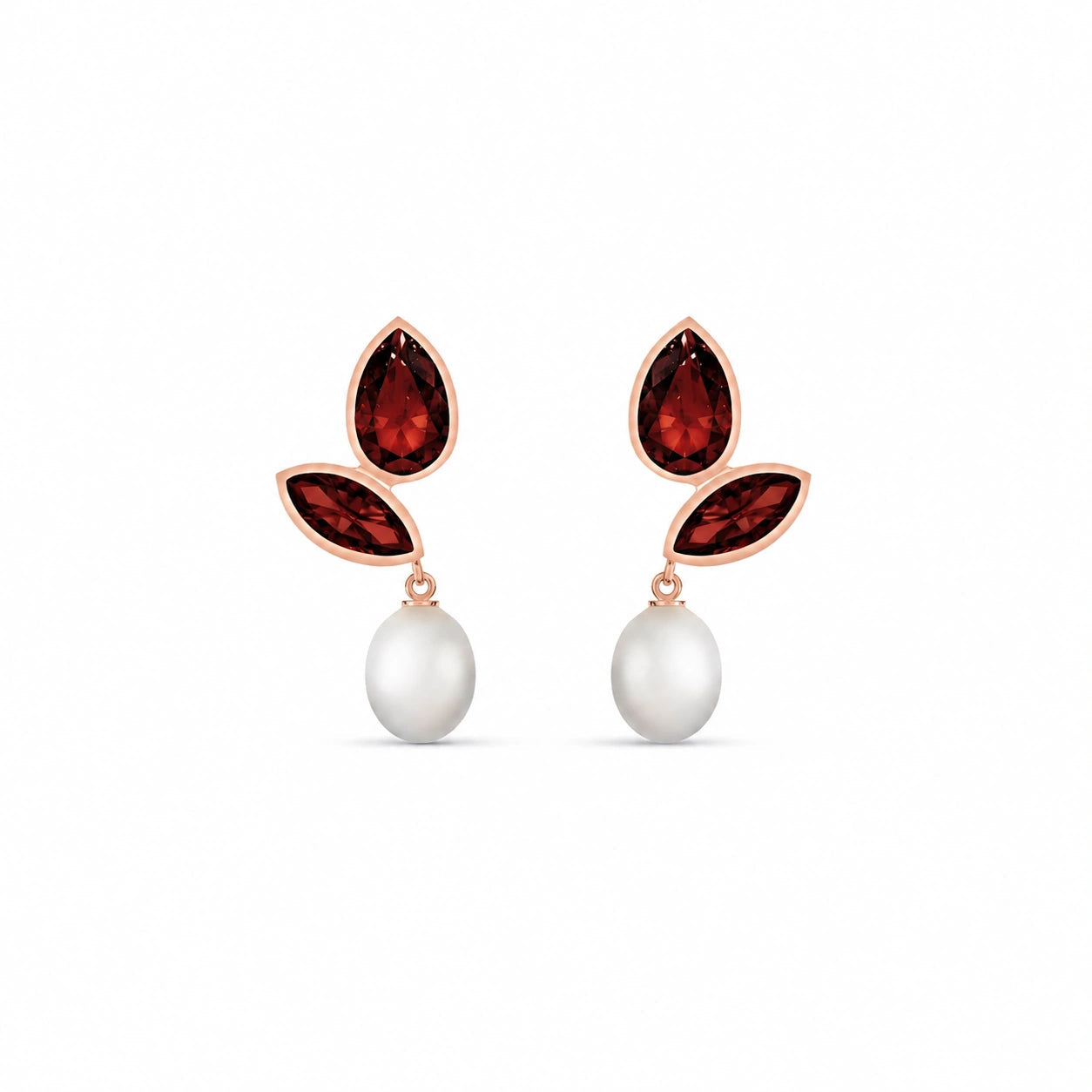 Rose Gold Garnet & Pearl — Isodora