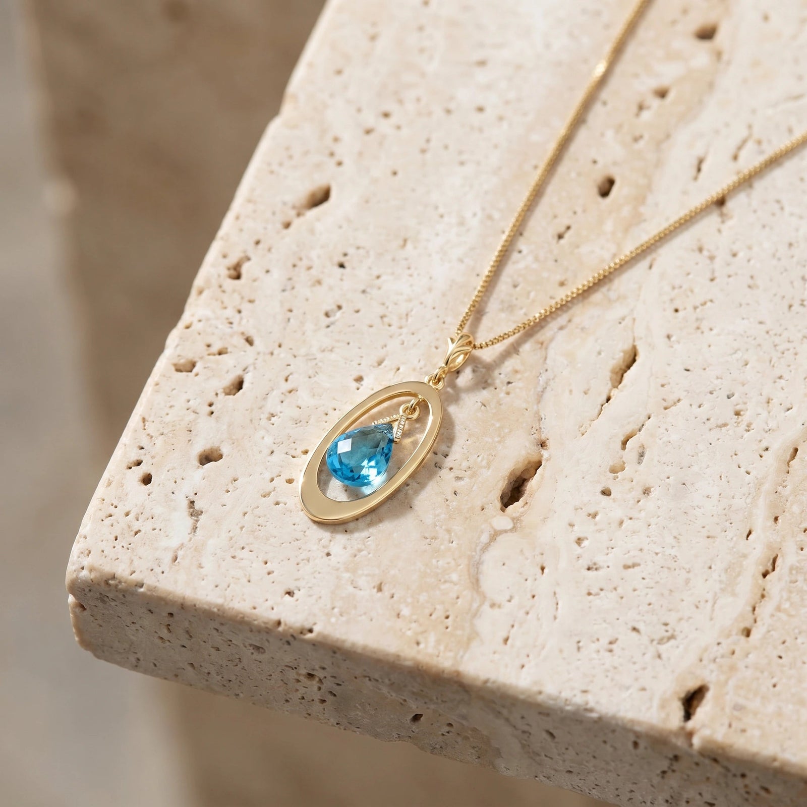 Yellow Gold Blue Topaz — Isotta