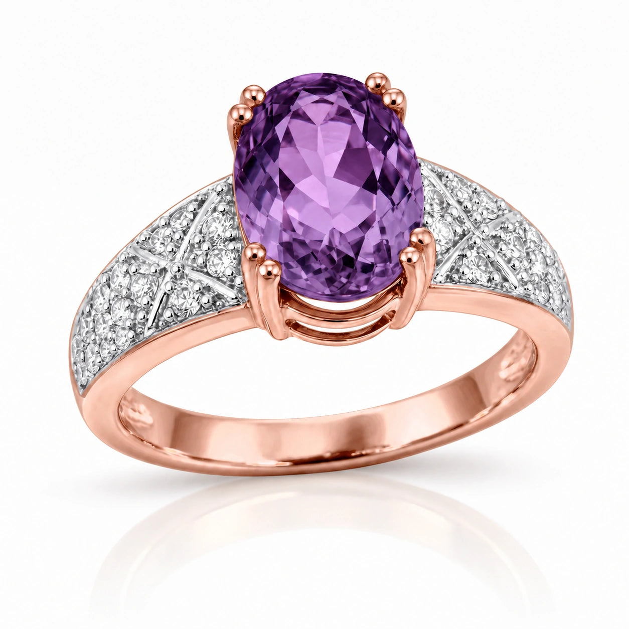 Rose Gold Diamond & Amethyst — Caterina