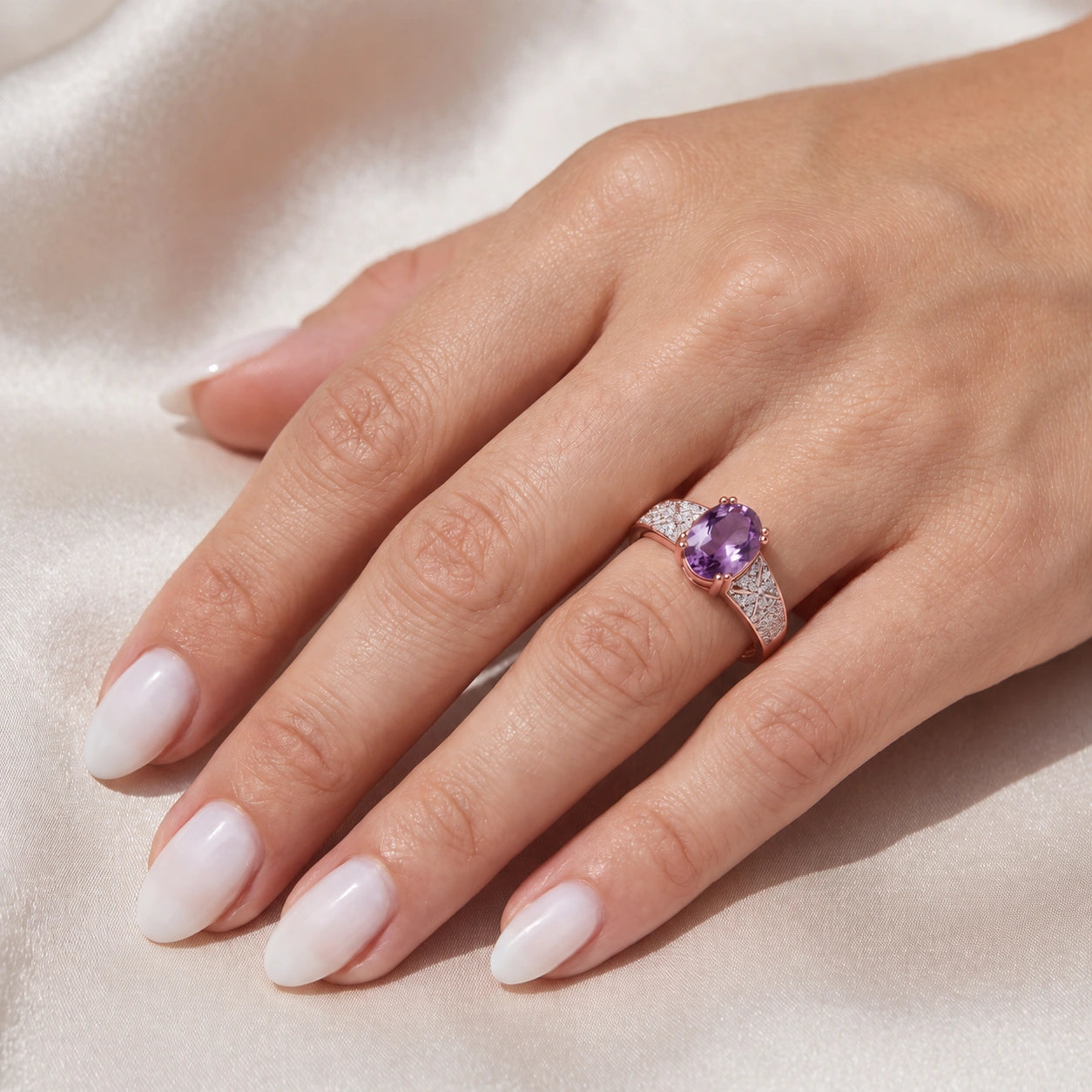 Rose Gold Diamond & Amethyst — Caterina