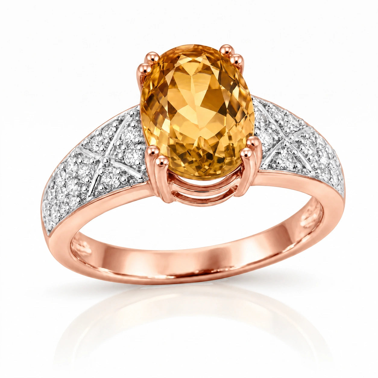 Rose Gold Diamond & Citrine — Caterina