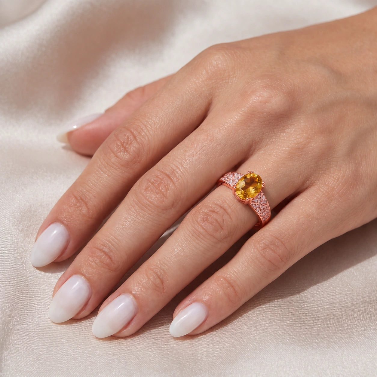 Rose Gold Diamond & Citrine — Caterina