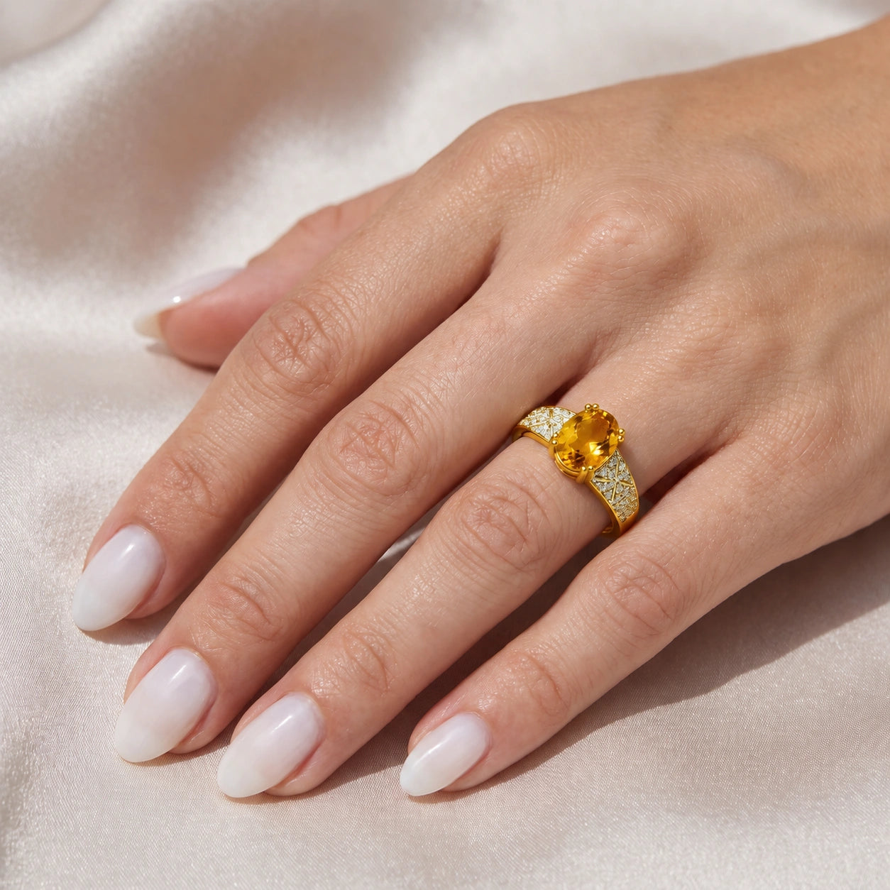 Yellow Gold Diamond & Citrine — Caterina