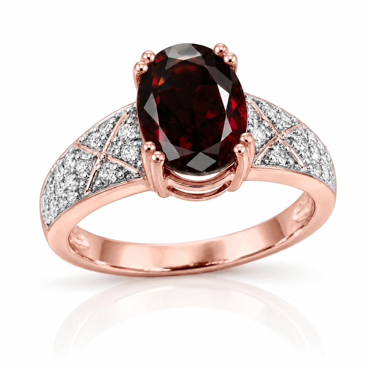 Rose Gold Diamond & Garnet — Caterina