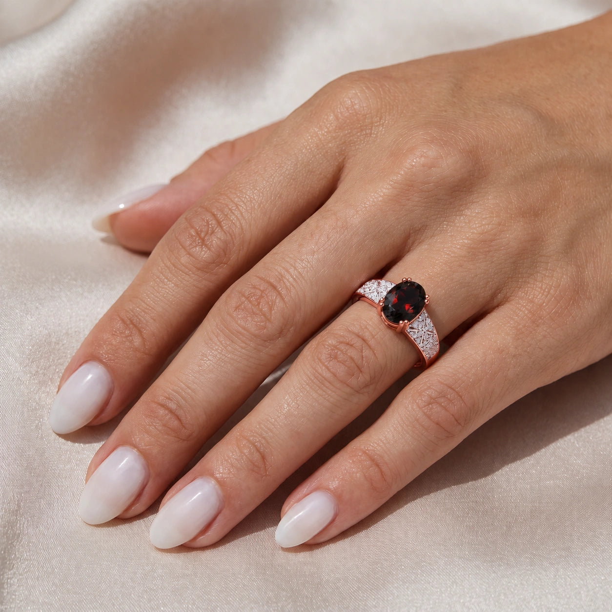 Rose Gold Diamond & Garnet — Caterina