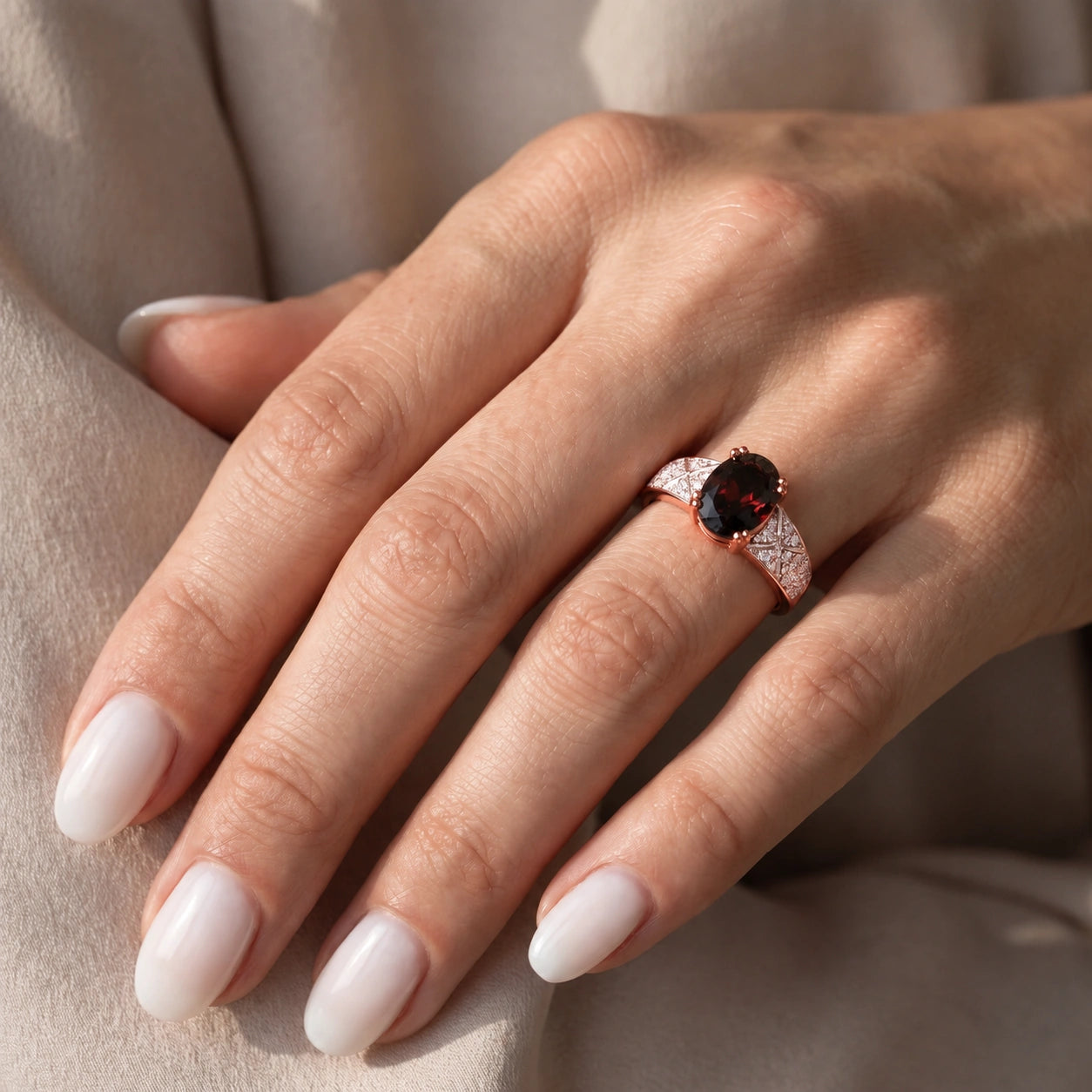 Rose Gold Diamond & Garnet — Caterina