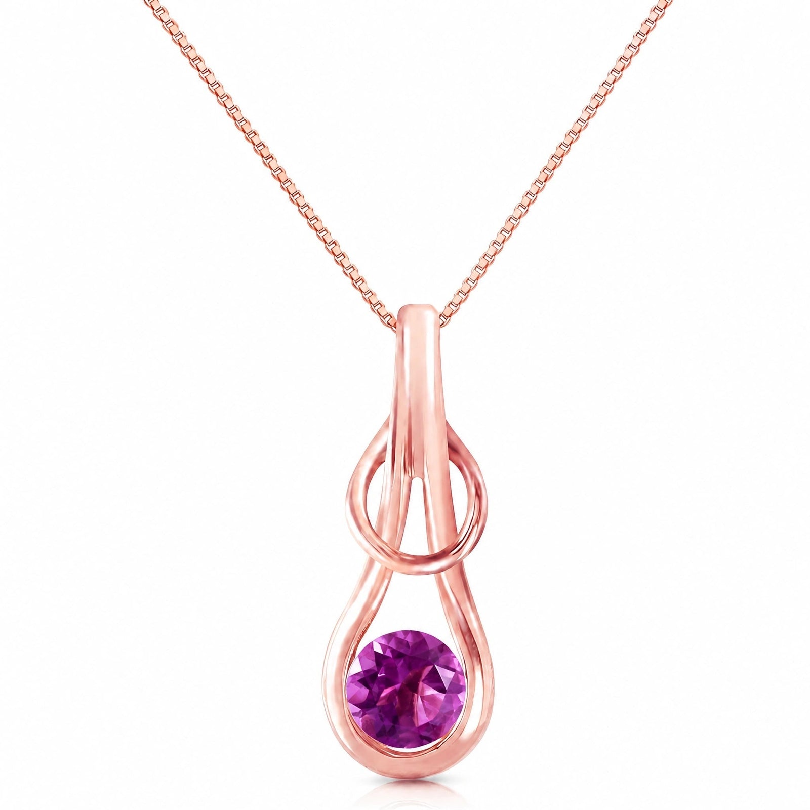 Rose Gold Pendant Necklace Amethyst 10K — Serafina