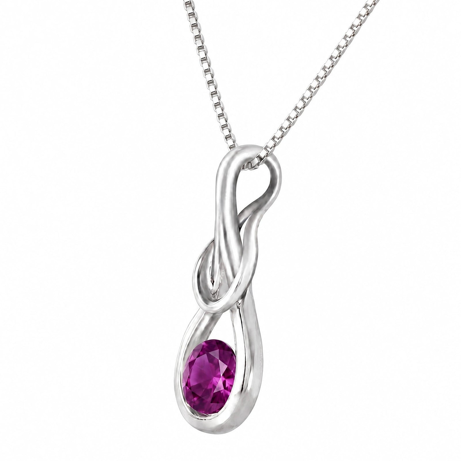 White Gold Pendant Necklace Amethyst 10K — Serafina