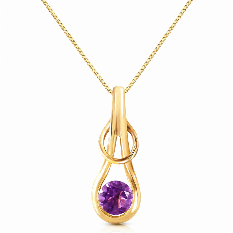 Yellow Gold Pendant Necklace Amethyst 10K — Serafina