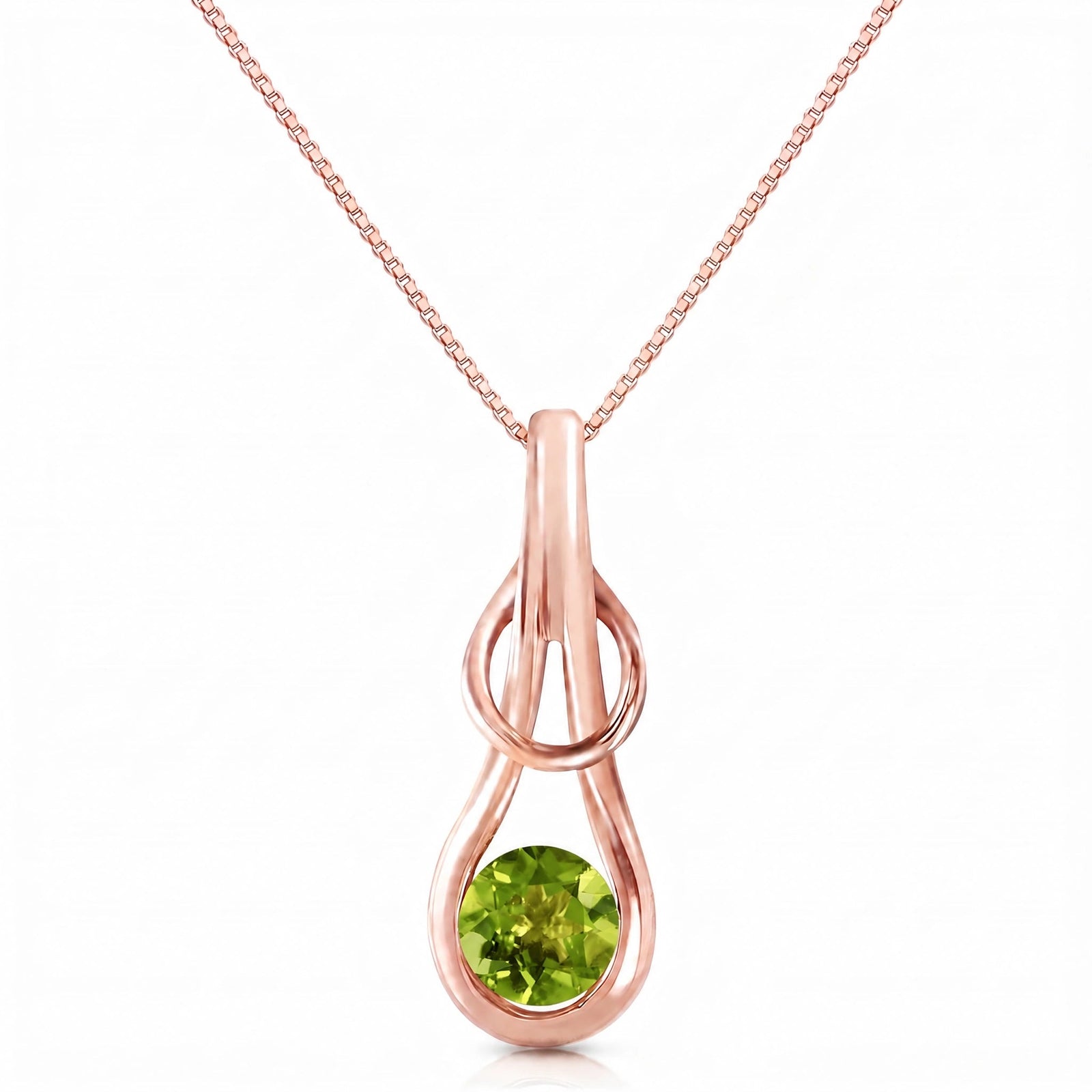 Rose Gold Pendant Necklace Peridot 10K — Serafina