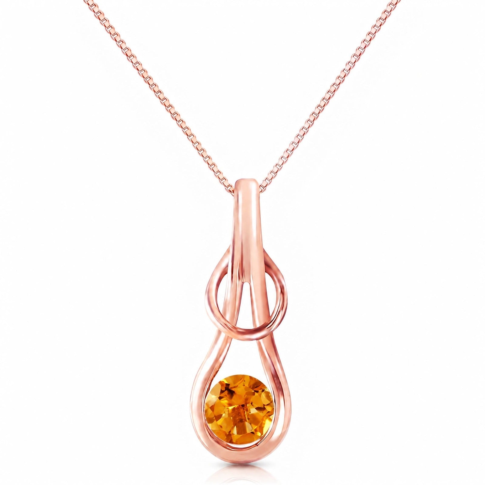 Rose Gold Pendant Necklace Citrine 10K — Serafina