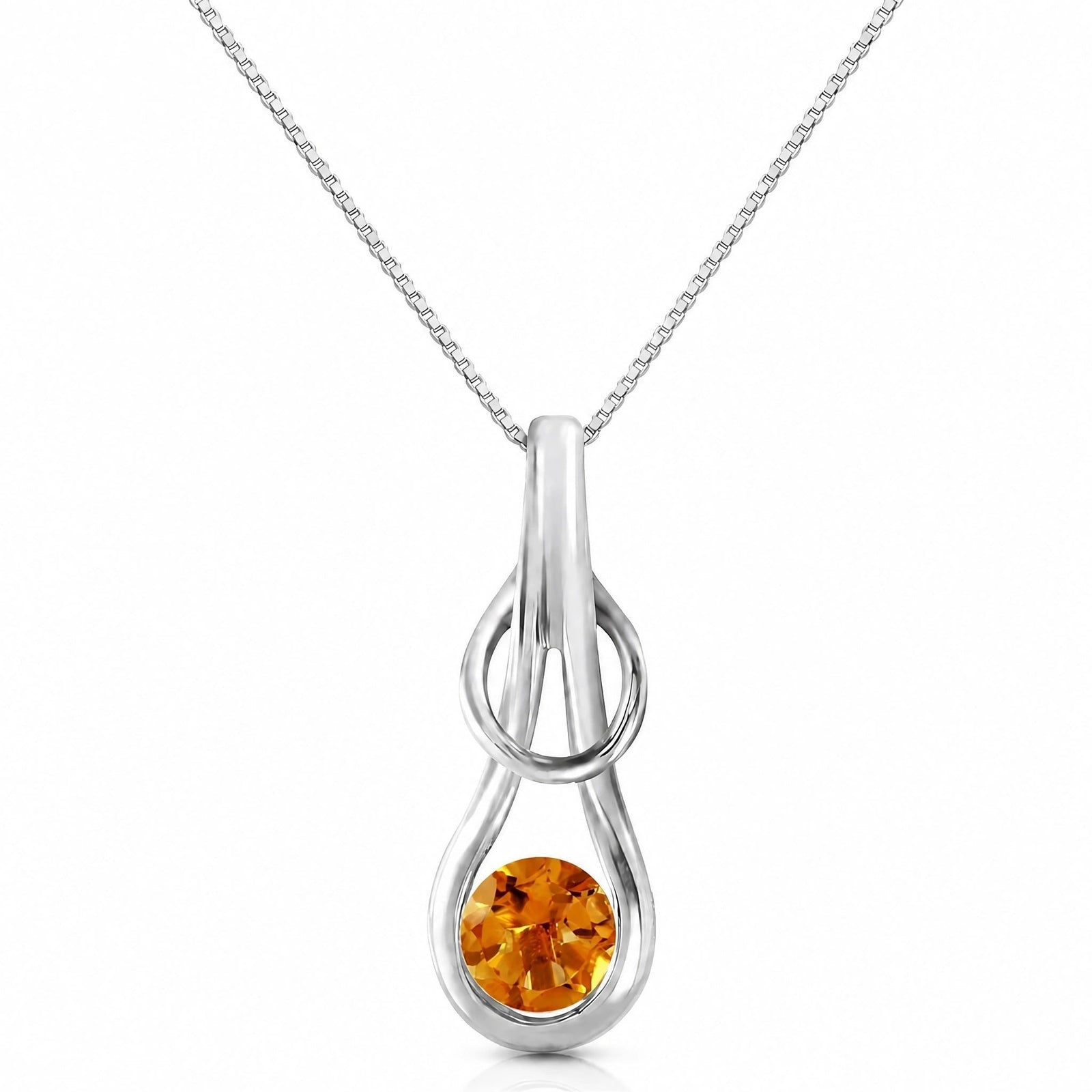 White Gold Pendant Necklace Citrine 10K — Serafina