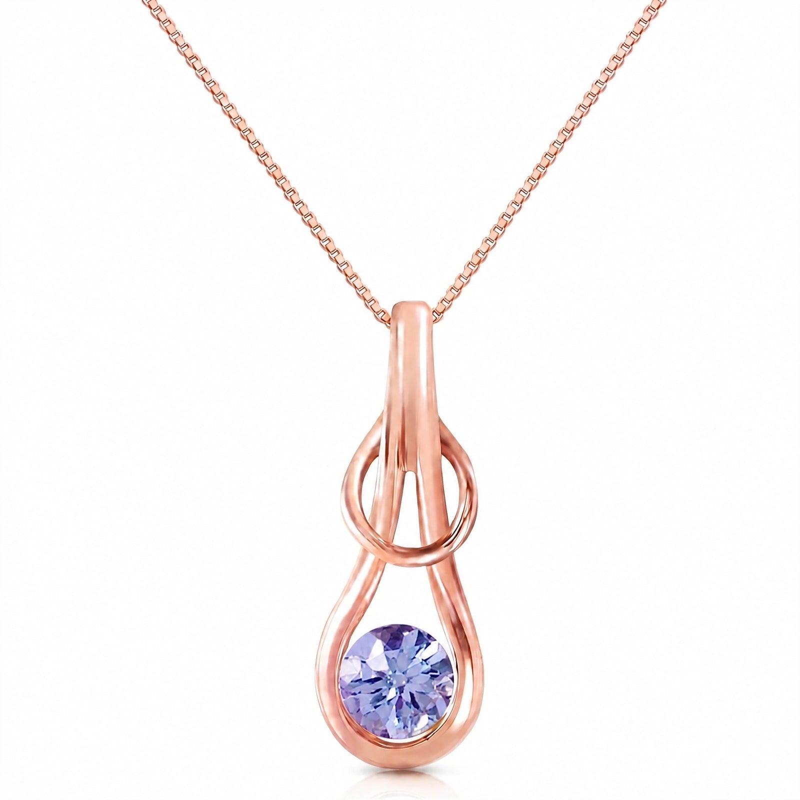 Rose Gold Pendant Necklace Tanzanite 10K — Serafina