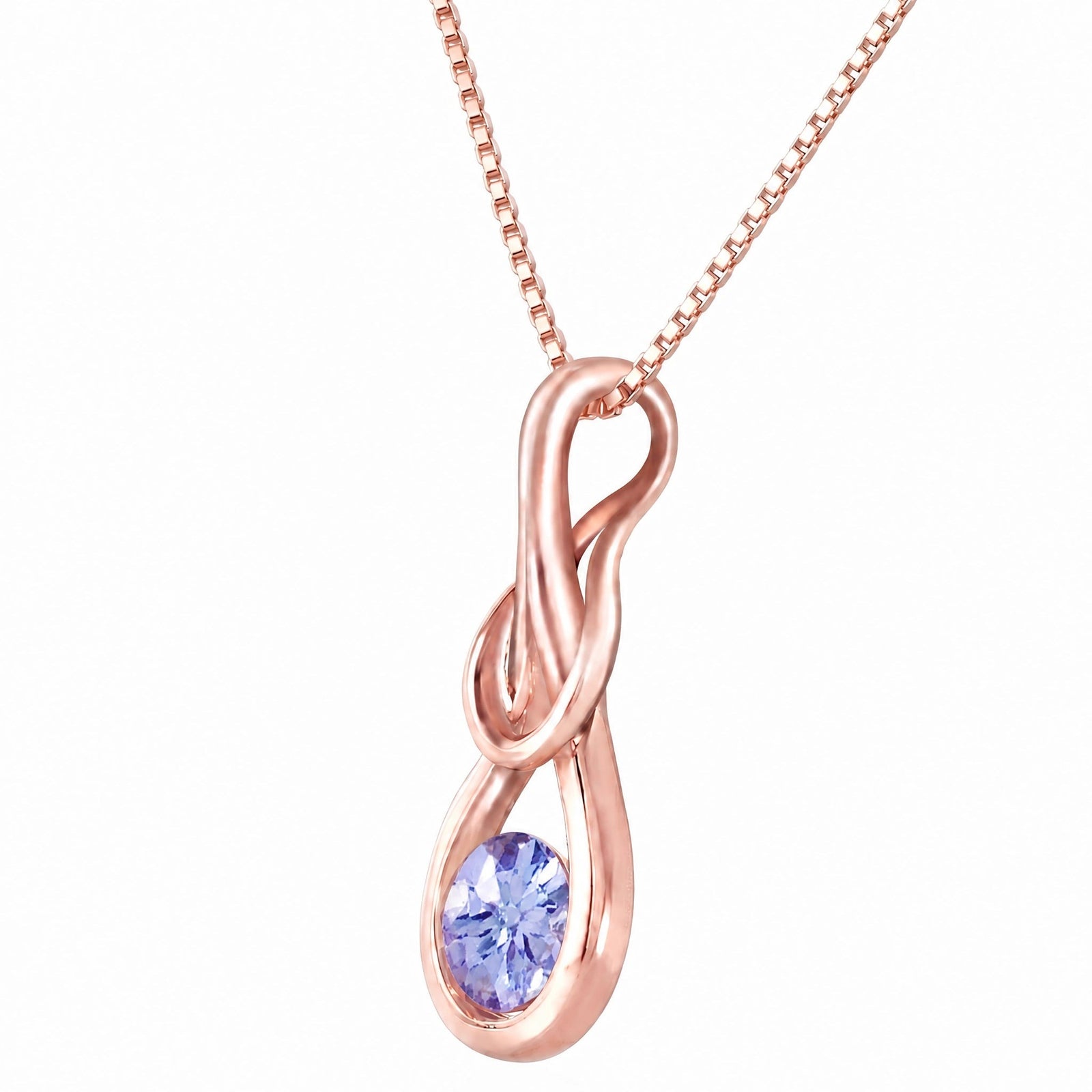 Rose Gold Pendant Necklace Tanzanite 10K — Serafina