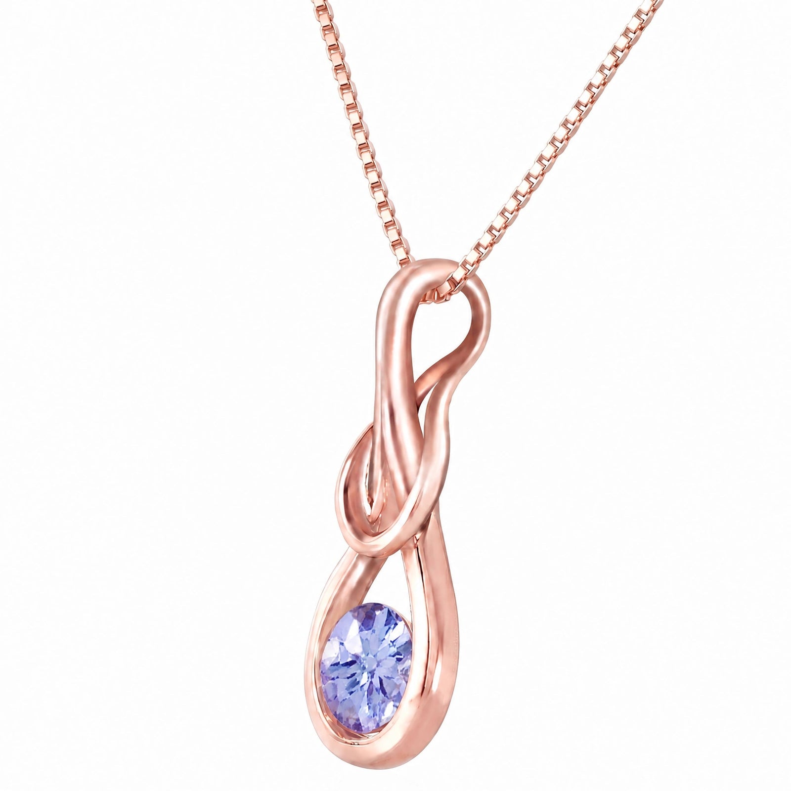 Rose Gold Pendant Necklace Tanzanite 10K — Serafina