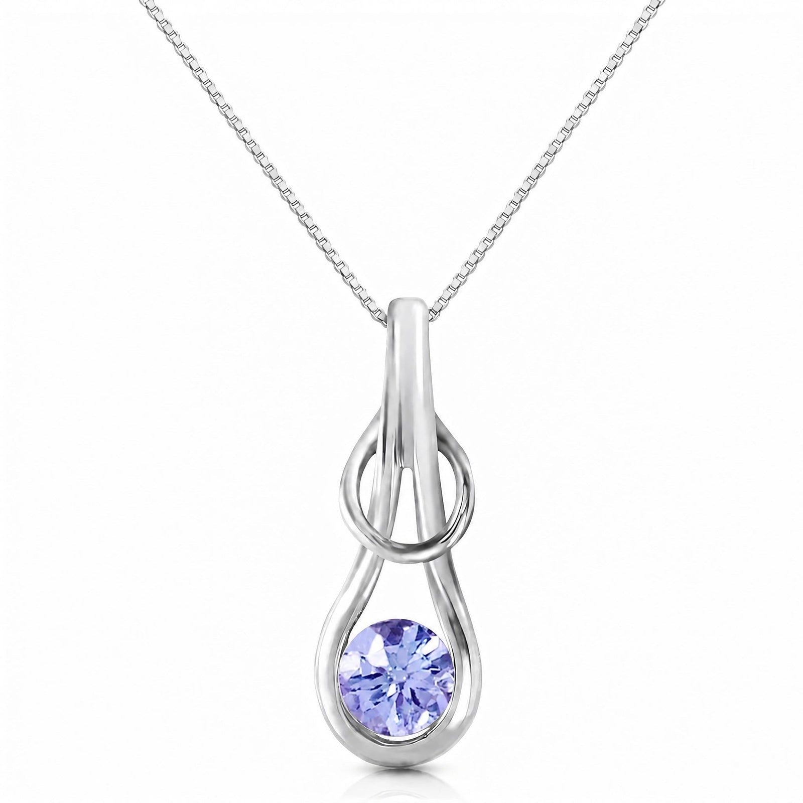 White Gold Pendant Necklace Tanzanite 10K — Serafina