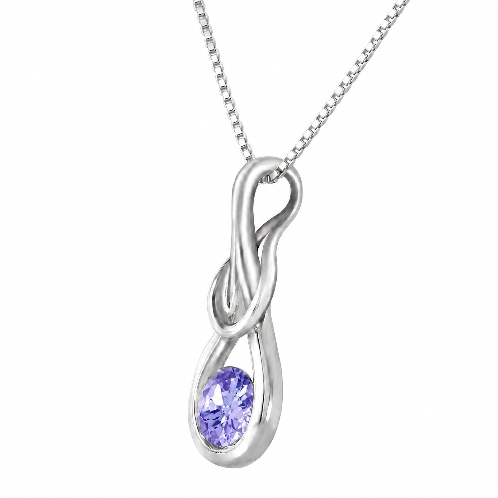 White Gold Pendant Necklace Tanzanite 10K — Serafina