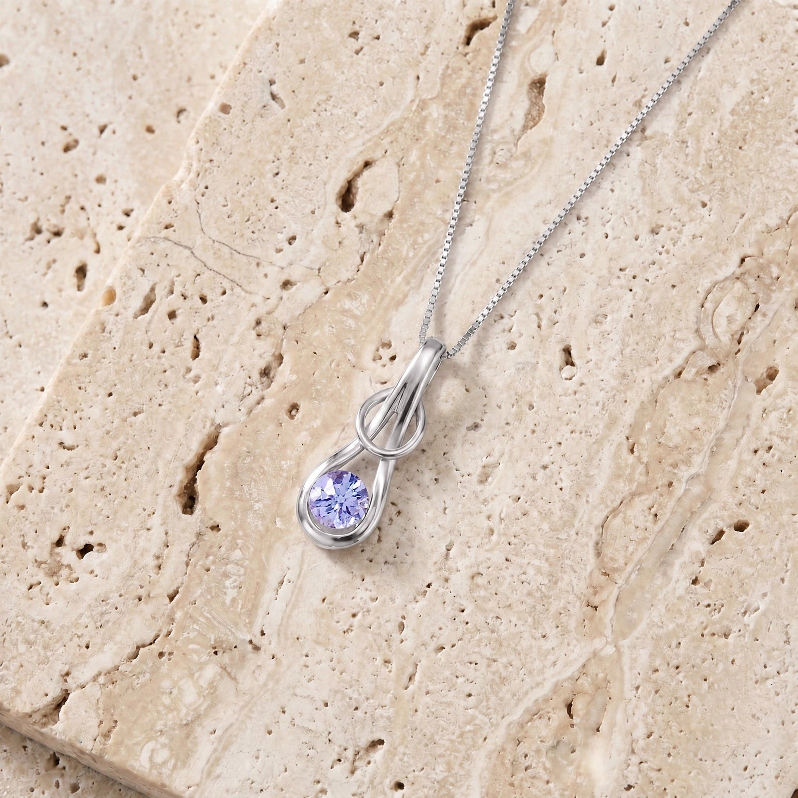 White Gold Pendant Necklace Tanzanite 10K — Serafina