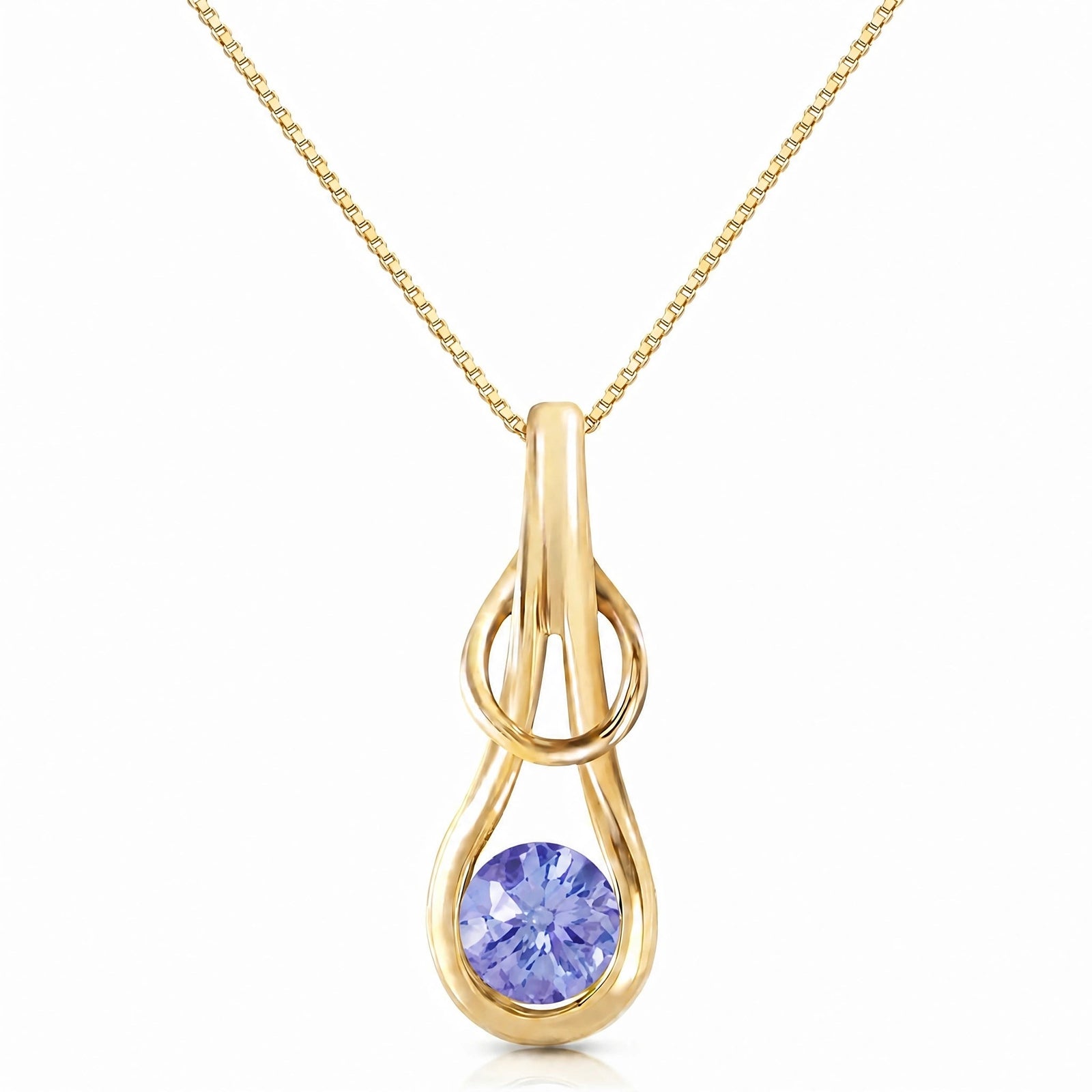 Yellow Gold Pendant Necklace Tanzanite 10K — Serafina