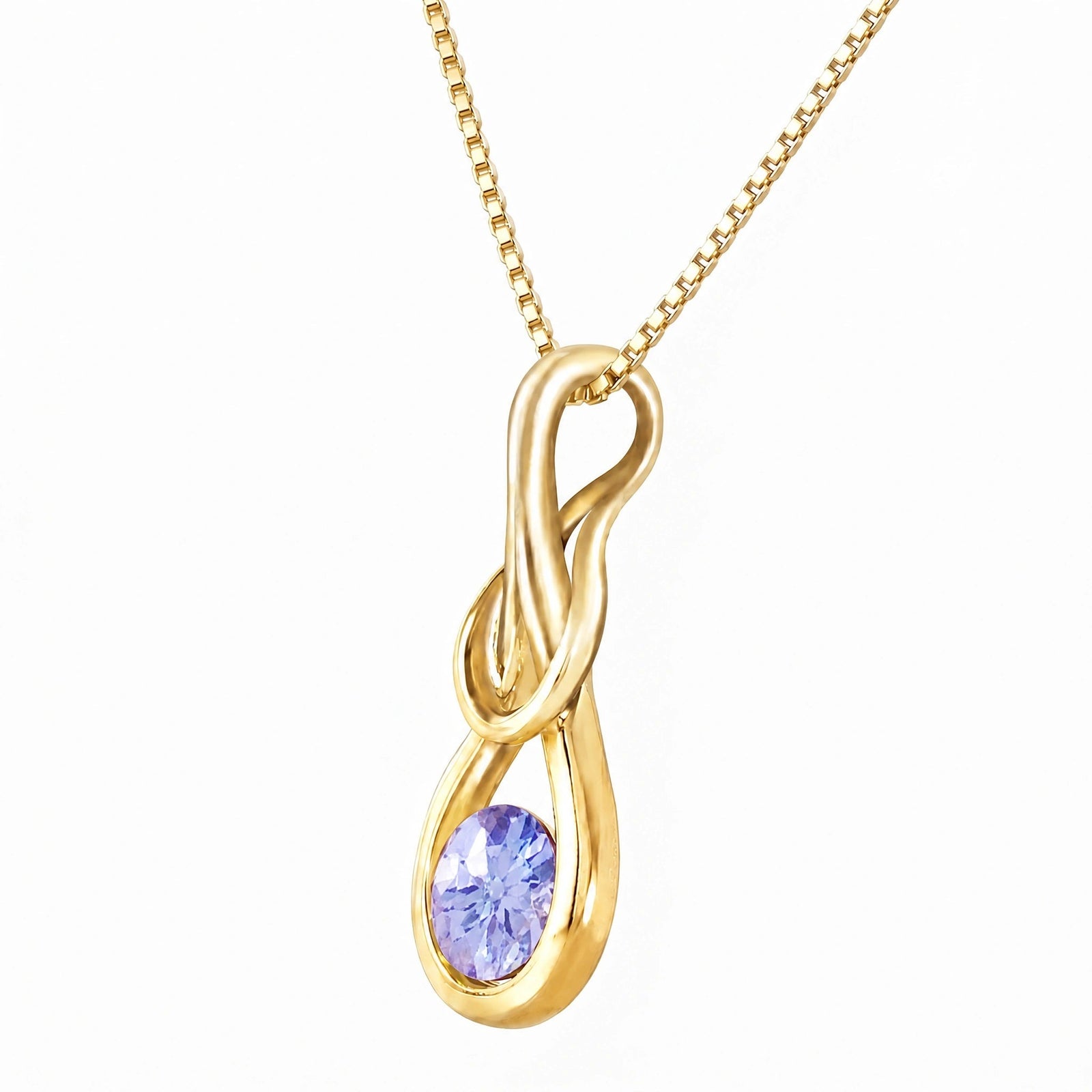 Yellow Gold Pendant Necklace Tanzanite 10K — Serafina