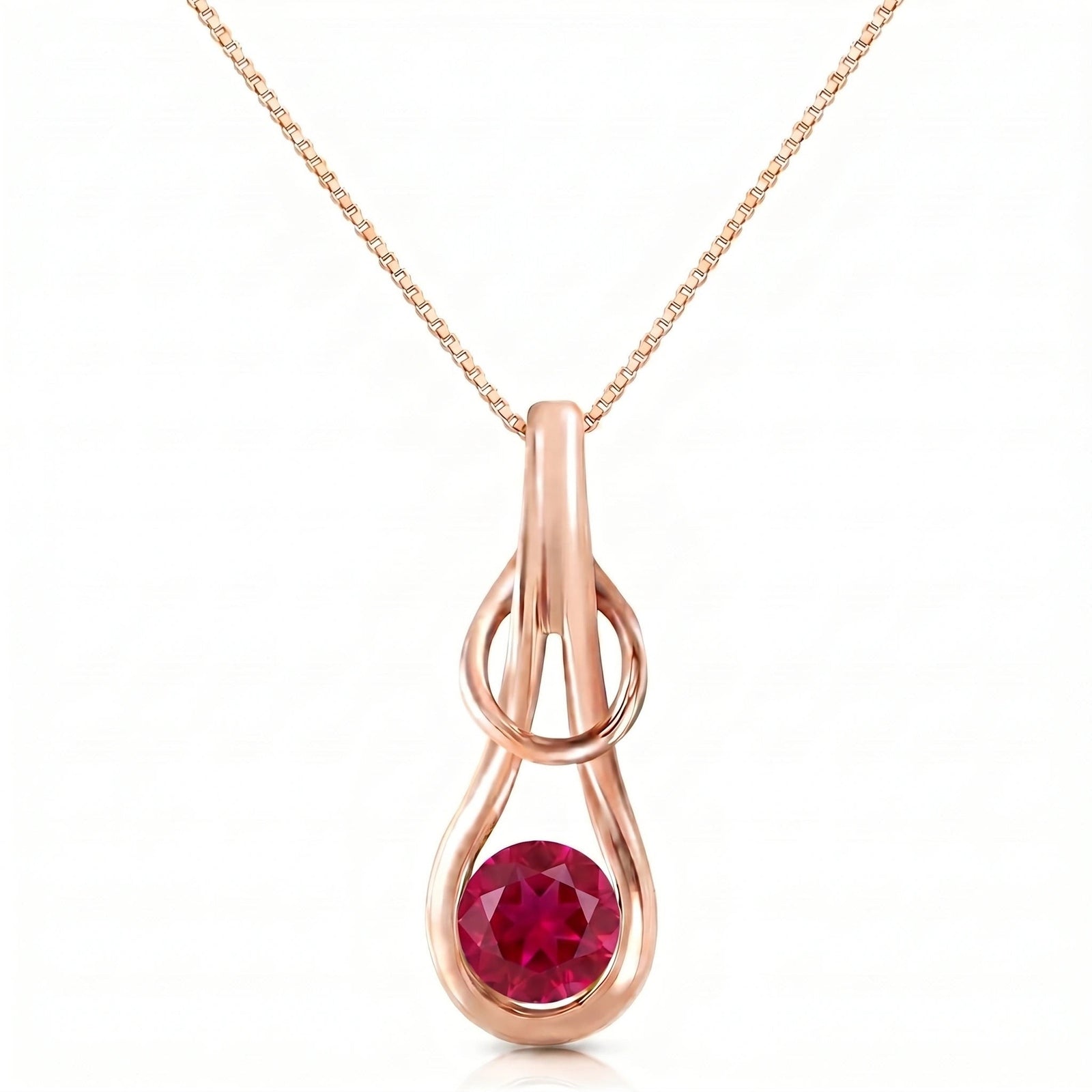 Rose Gold Pendant Necklace Ruby 10K — Serafina