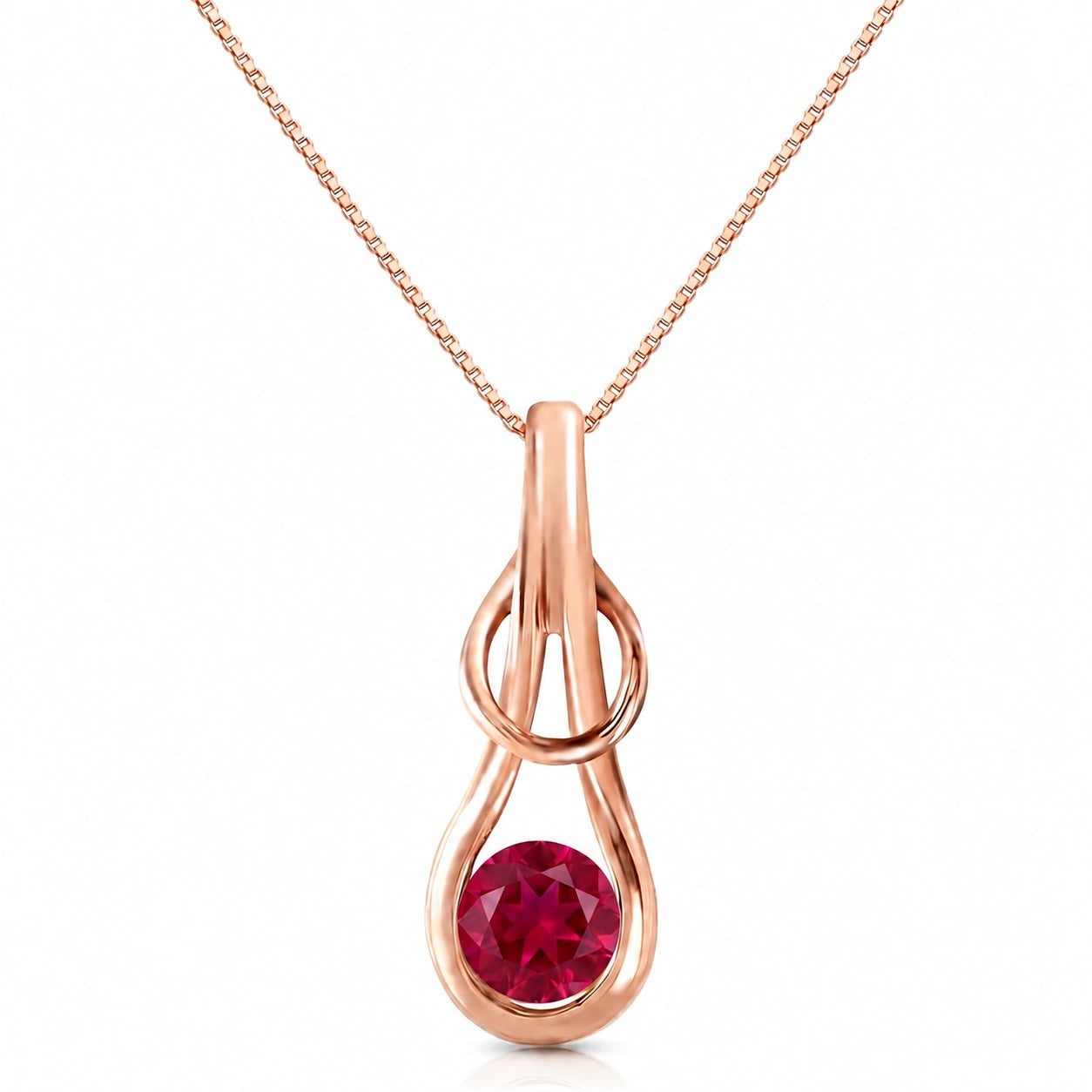 Rose Gold Pendant Necklace Ruby 10K — Serafina
