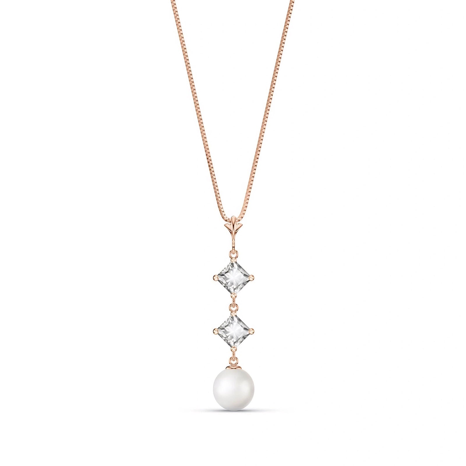 Rose Gold Pendant Necklace Pearl 10K — Mimosa