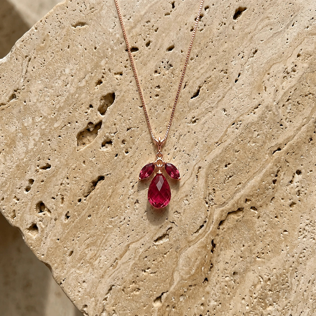 Rose Gold Necklace Amethyst 10K — Laura