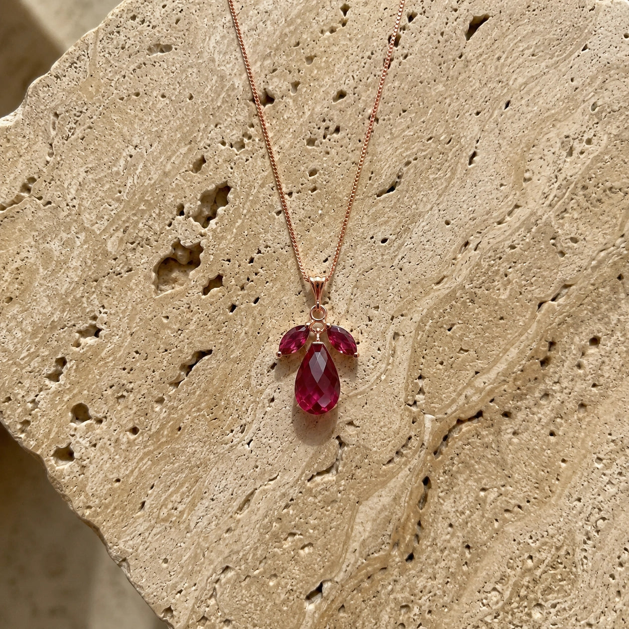 Rose Gold Necklace Amethyst 10K — Laura