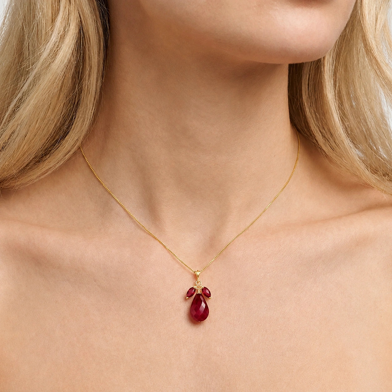 Yellow Gold Necklace Amethyst 10K — Laura