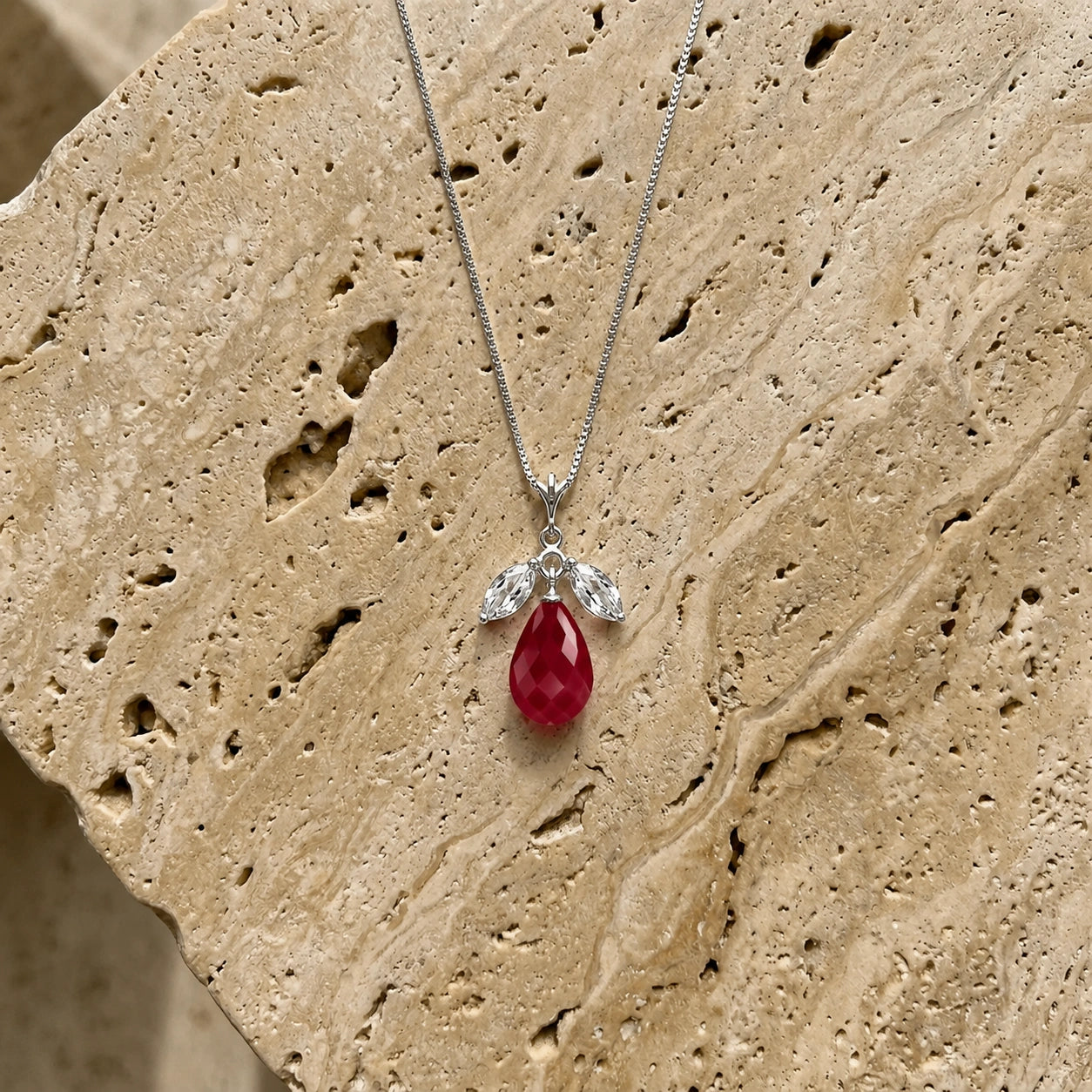 White Gold Necklace Citrine 10K — Laura