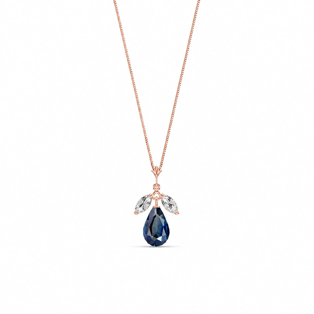 Rose Gold Necklace Emerald 10K — Laura