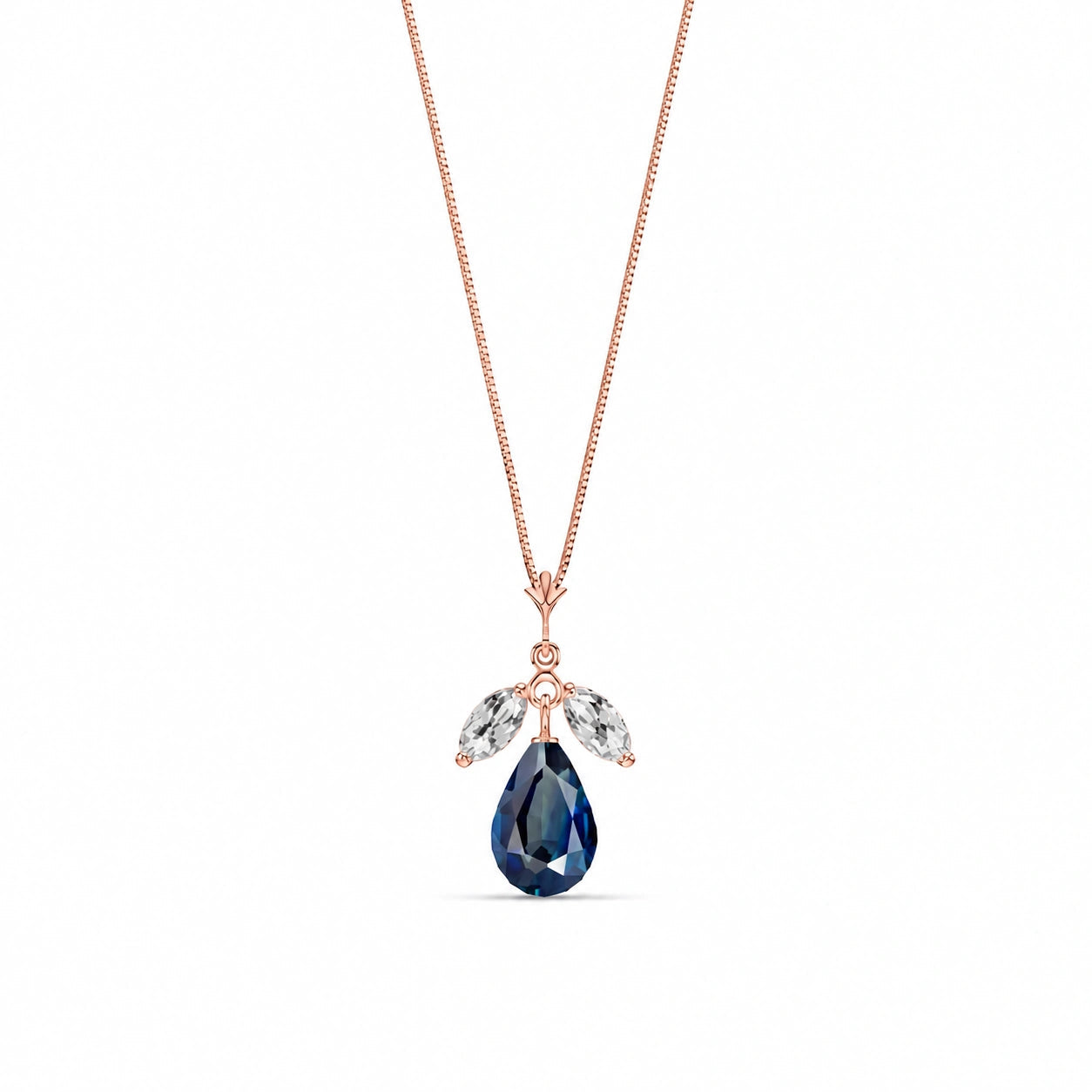 Rose Gold Necklace Emerald 10K — Laura