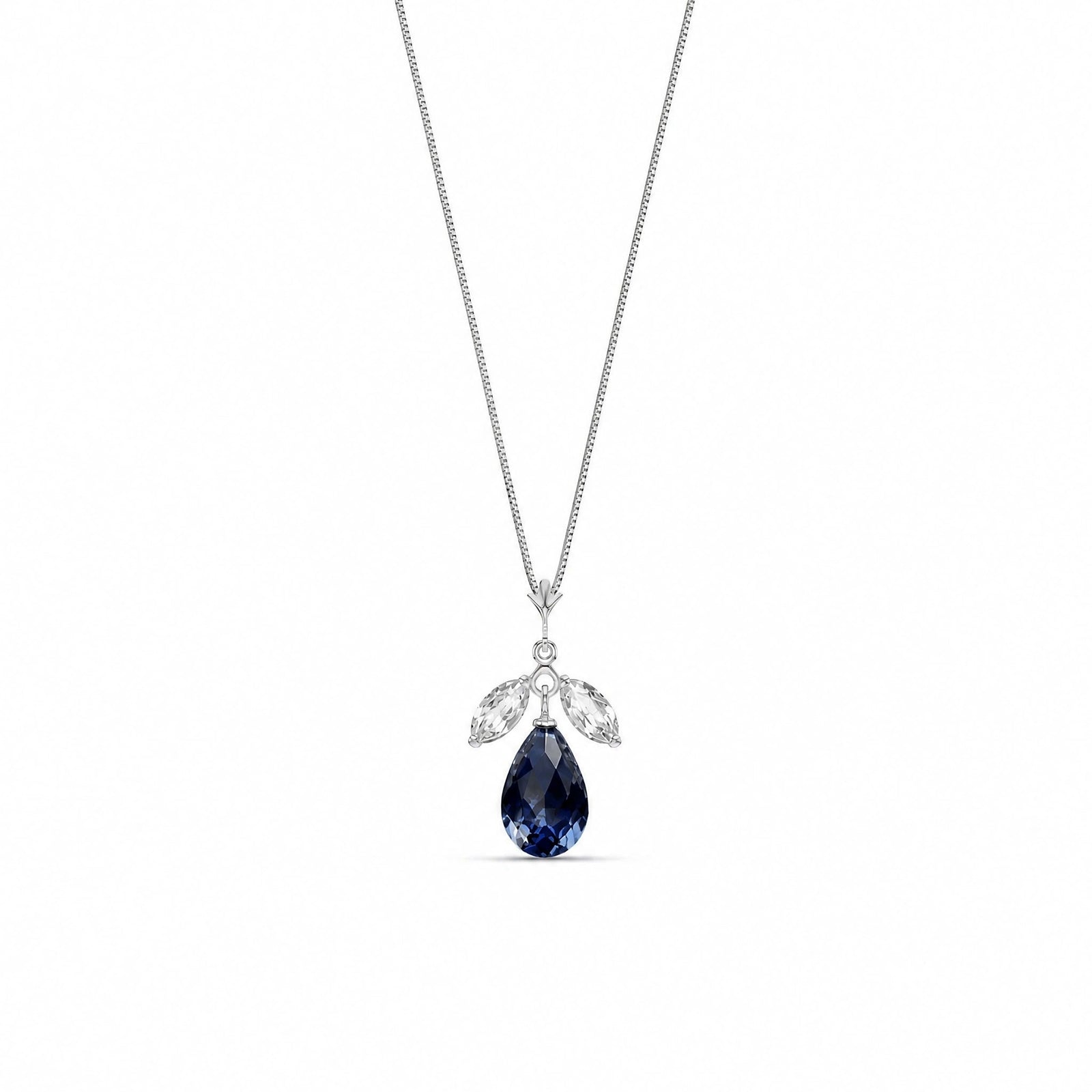 White Gold Necklace Emerald 10K — Laura