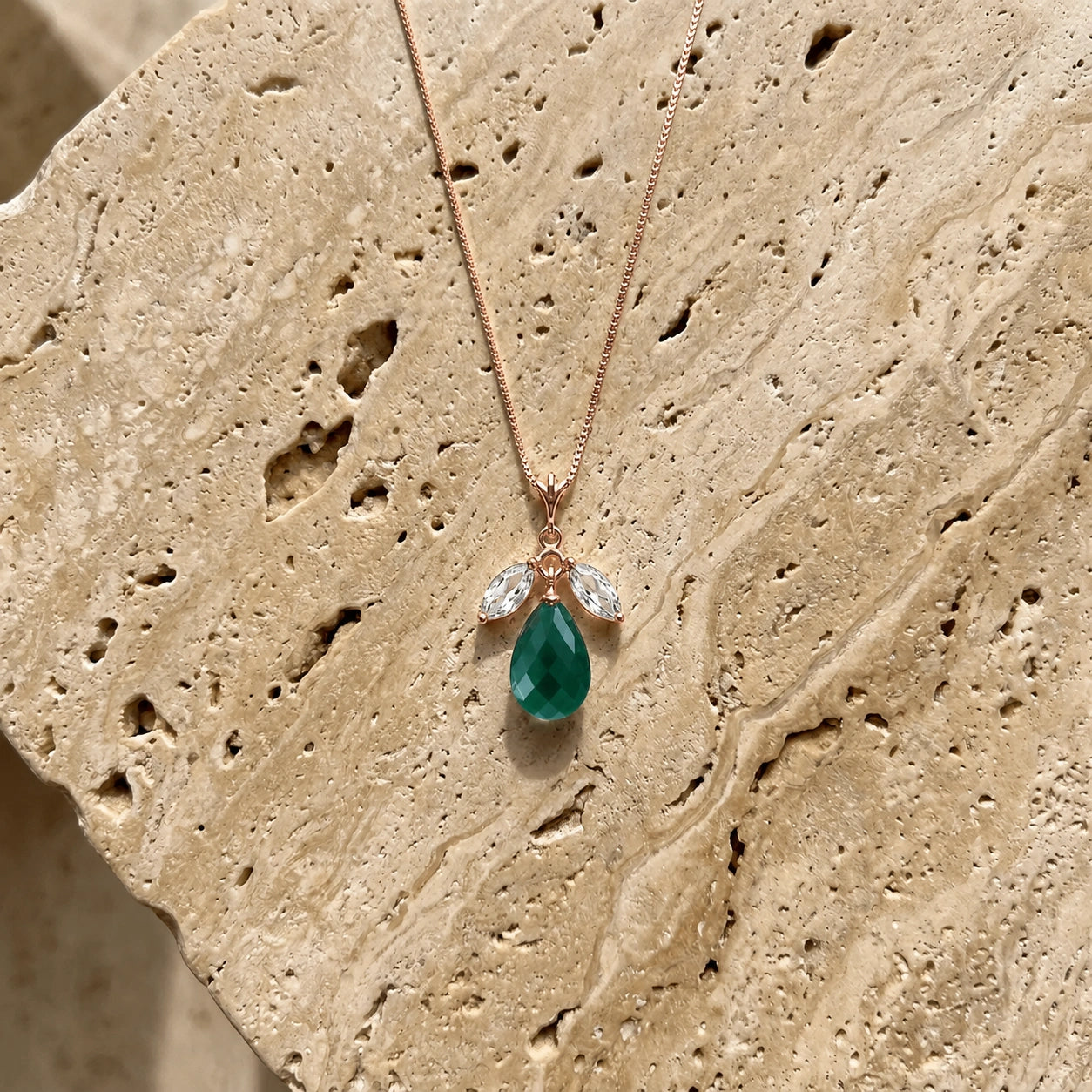 Rose Gold Necklace Ruby 10K — Laura