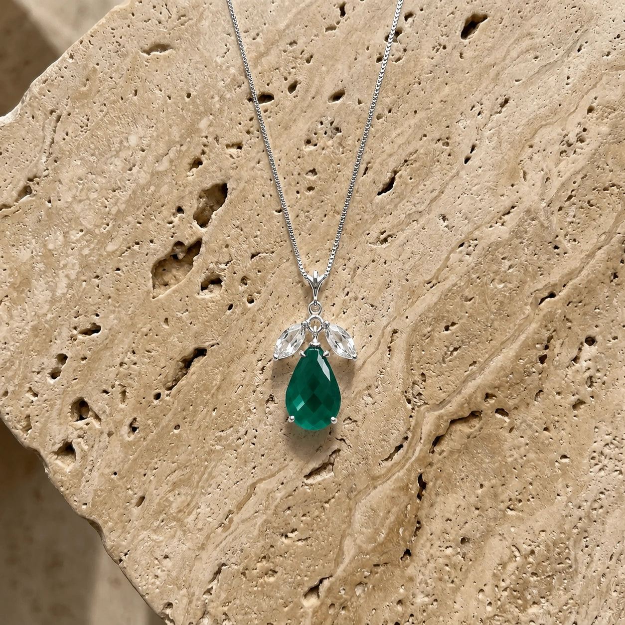 White Gold Necklace Ruby 10K — Laura