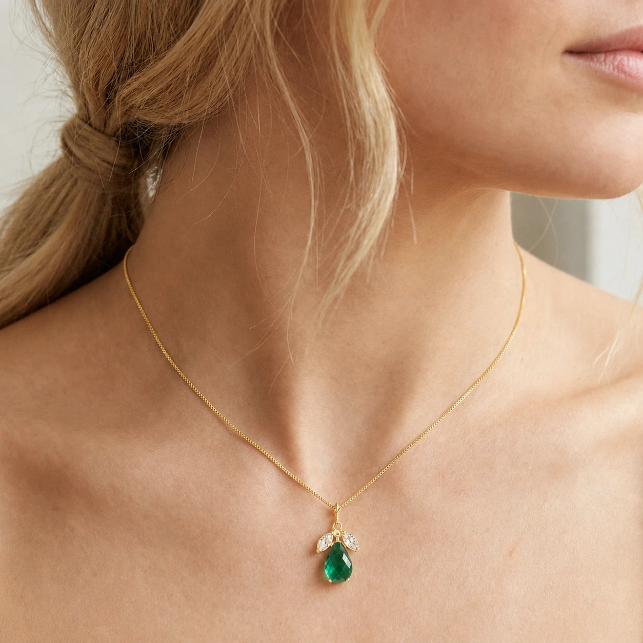 Yellow Gold Necklace Ruby 10K — Laura