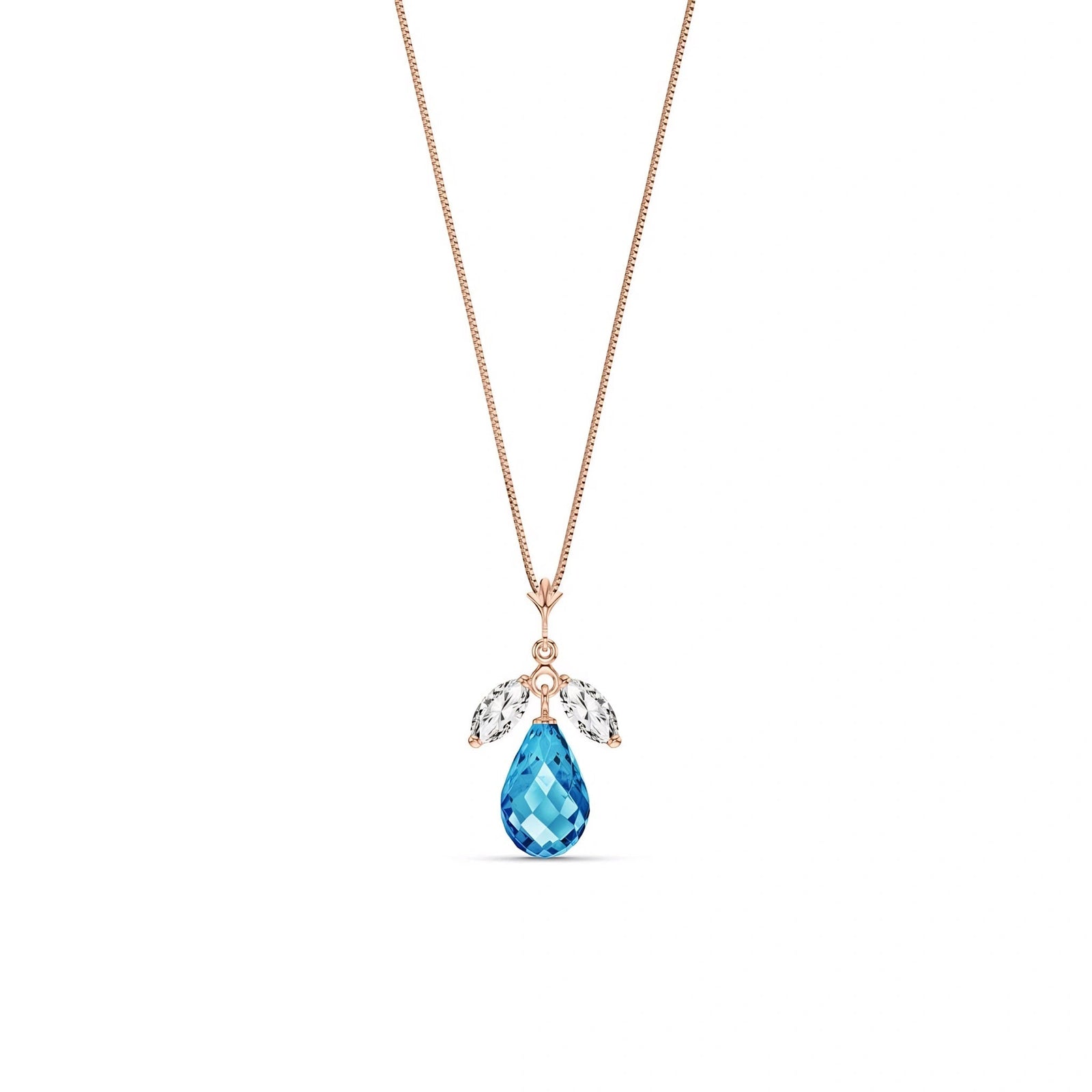 Rose Gold Necklace Sapphire 10K — Laura