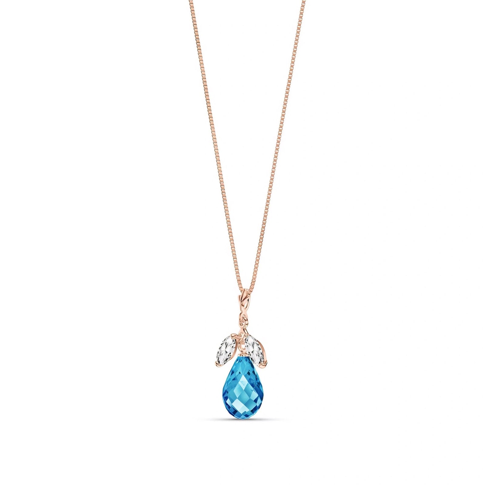 Rose Gold Necklace Sapphire 10K — Laura