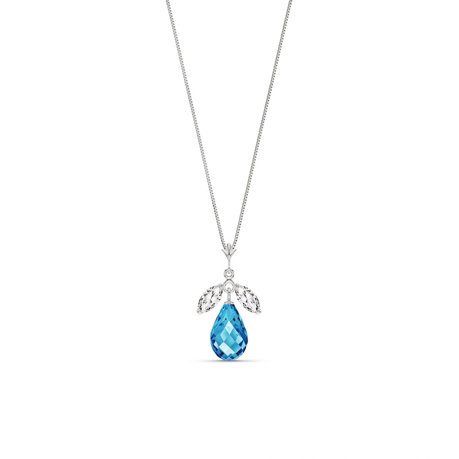 White Gold Necklace Sapphire 10K — Laura