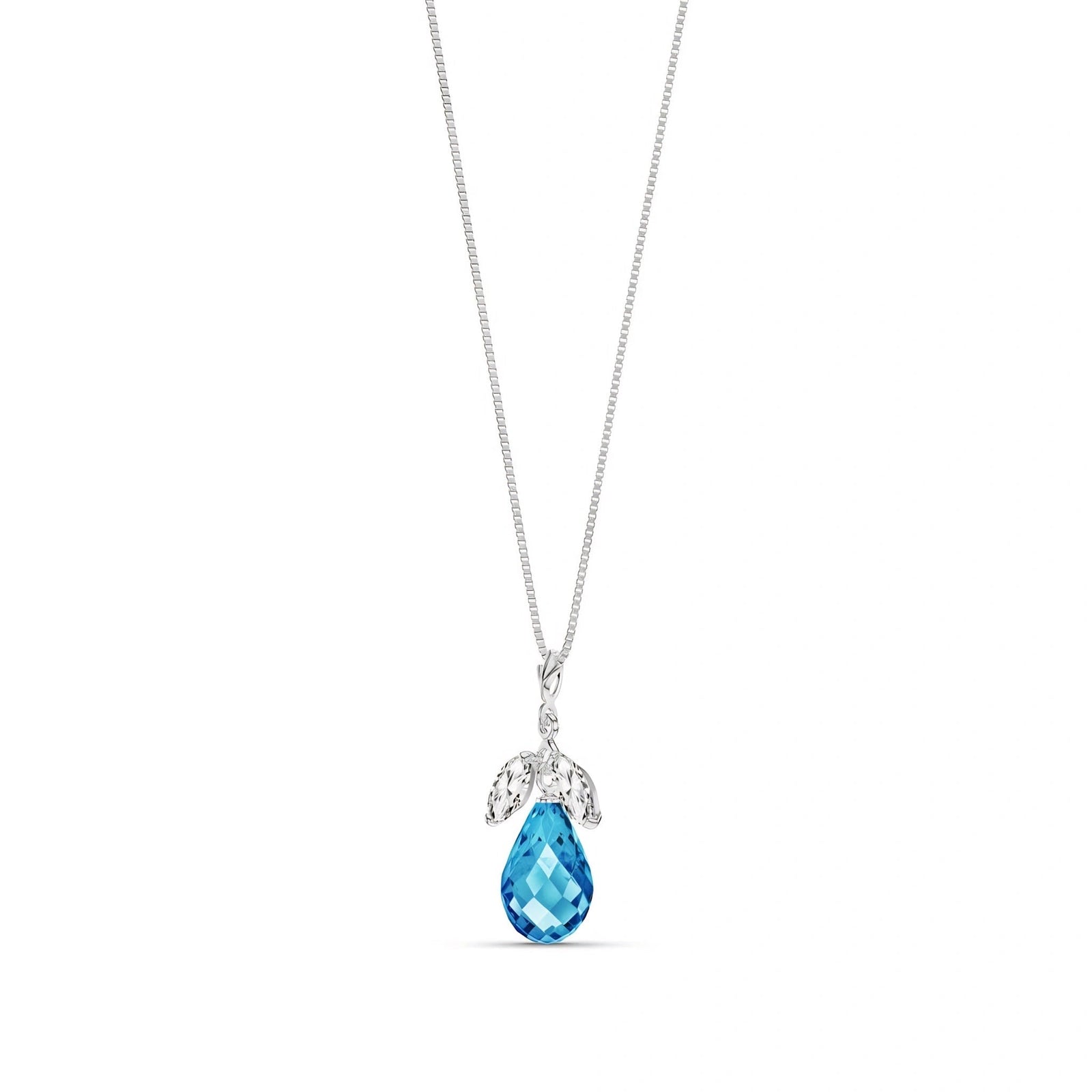 White Gold Necklace Sapphire 10K — Laura