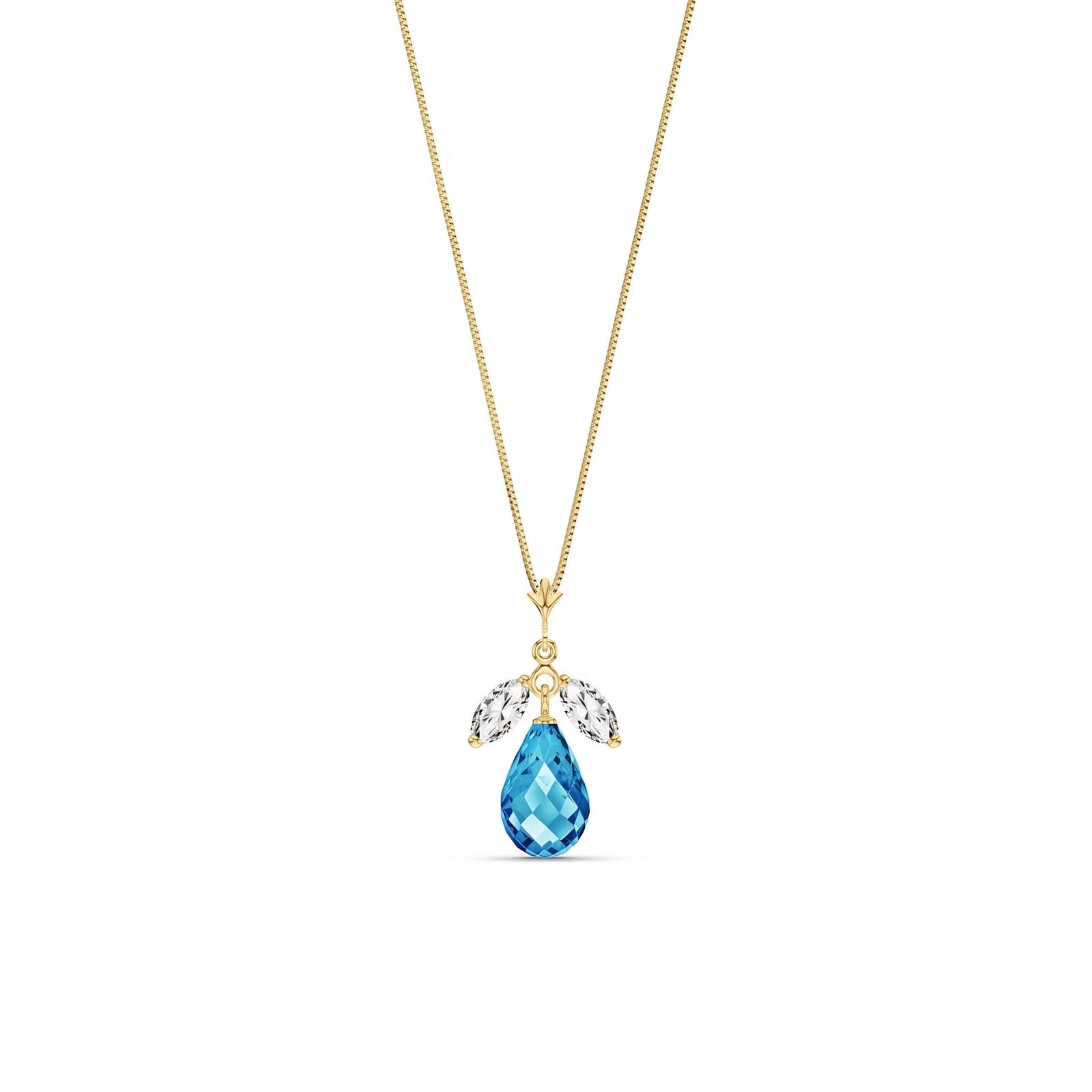 Yellow Gold Necklace Sapphire 10K — Laura