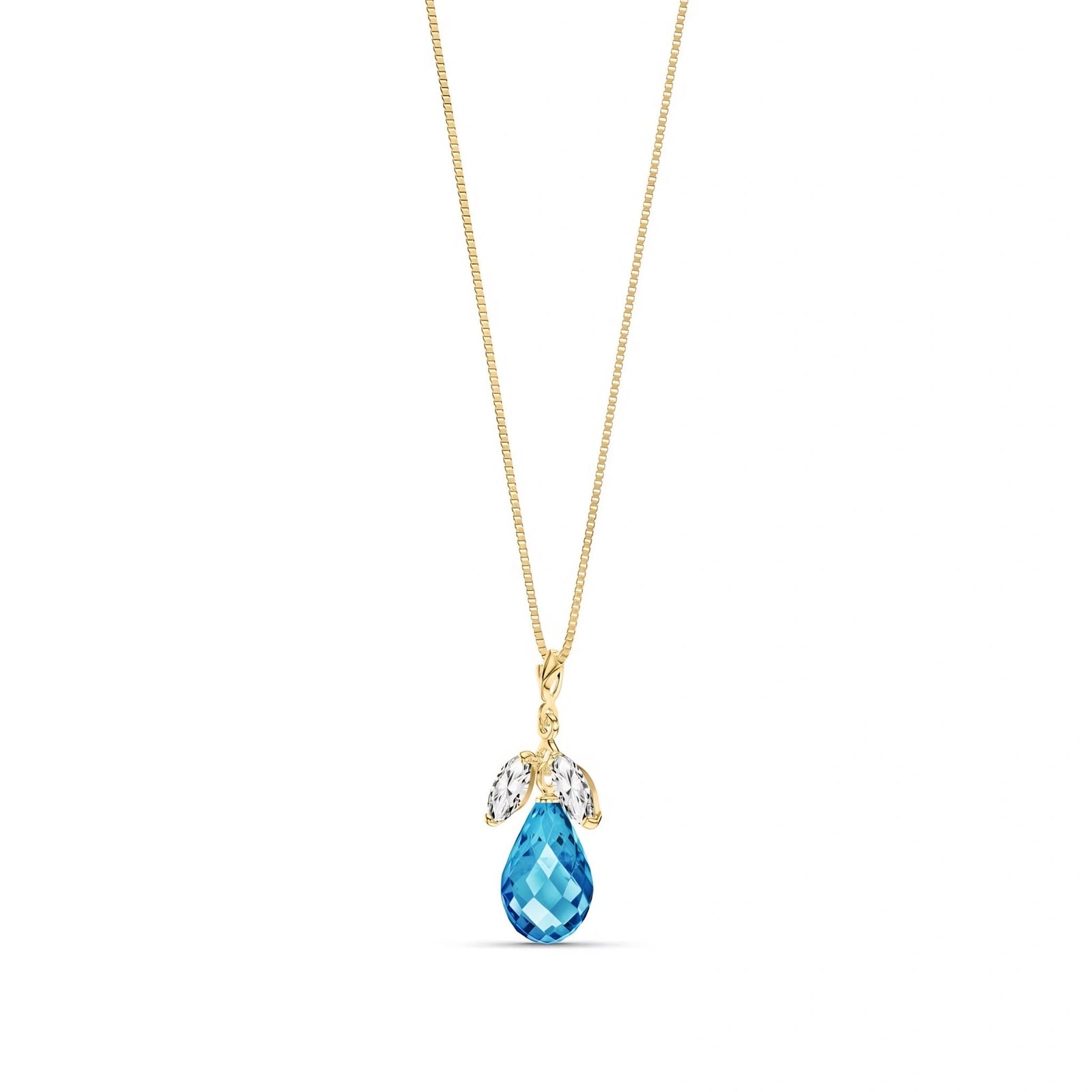 Yellow Gold Necklace Sapphire 10K — Laura