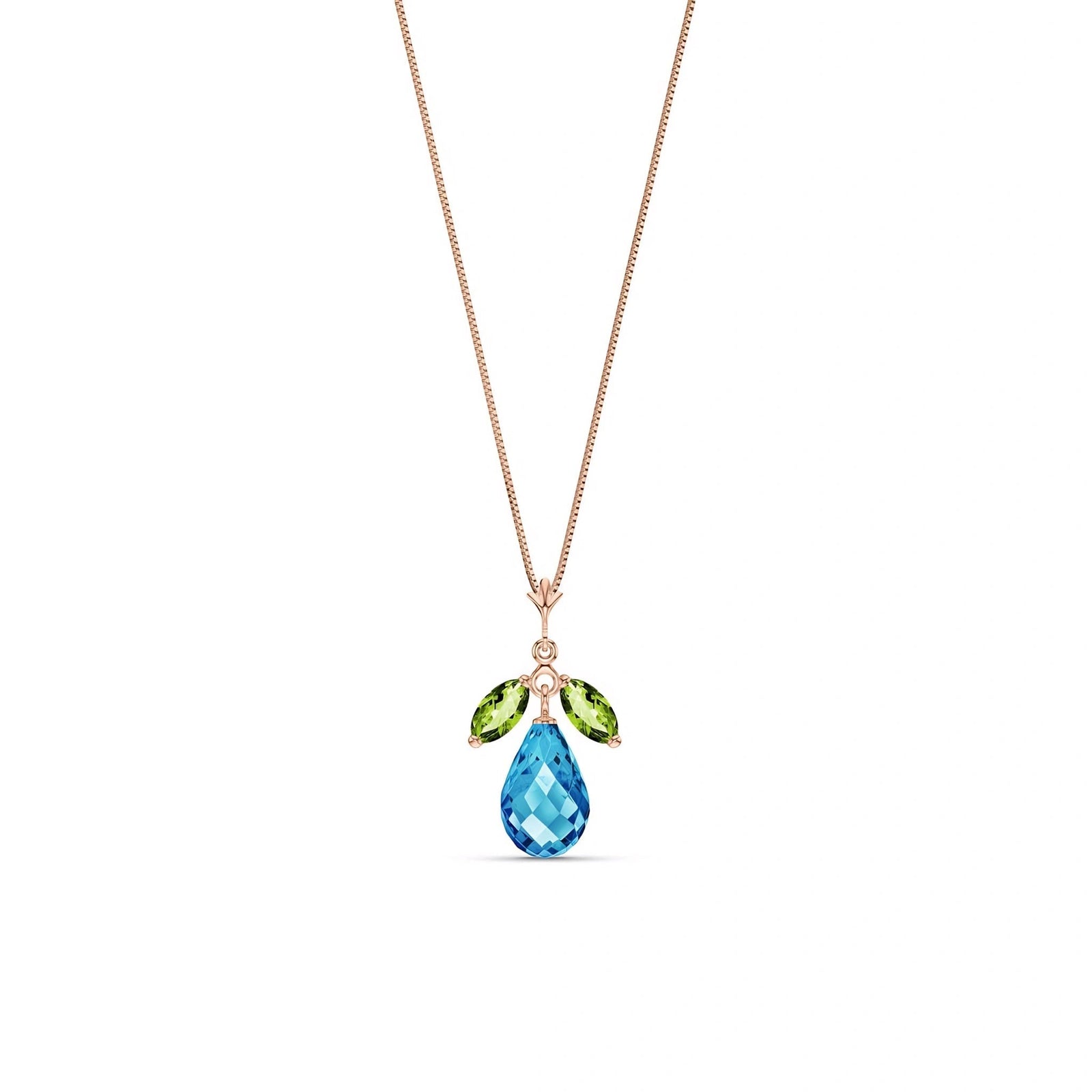 Rose Gold Necklace White Topaz 10K — Laura